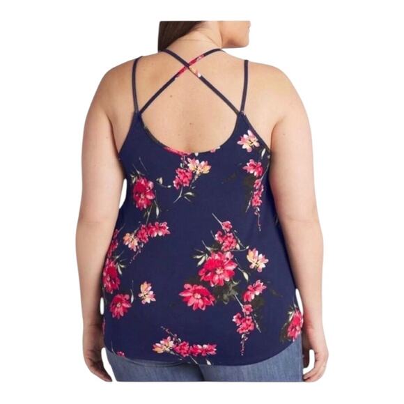 PaperMoon NWT Basima Back Detail Knit Top Beautiful Floral Tank Top Size 2X - Picture 2 of 13